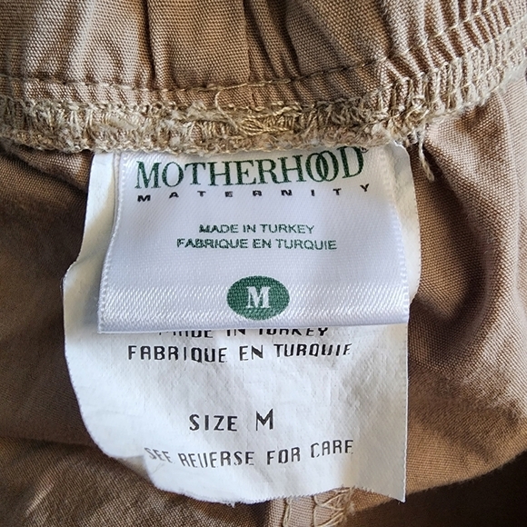 Motherhood Maternity Casual Beige Khaki Capri Cargo Pants Medium M Drawstring - Picture 8 of 10